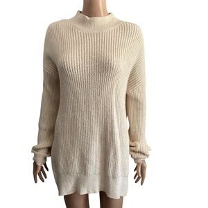 Abound Sweater Womens Small Oversized Beige Oatmeal Pullover